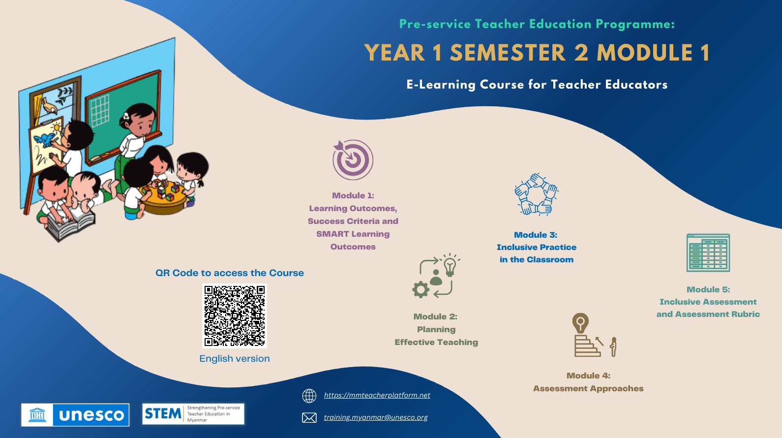Module (1) of Pre-service Teacher Education Programme: Year 1 Semester 2 E-Learning Course for Teacher Educators