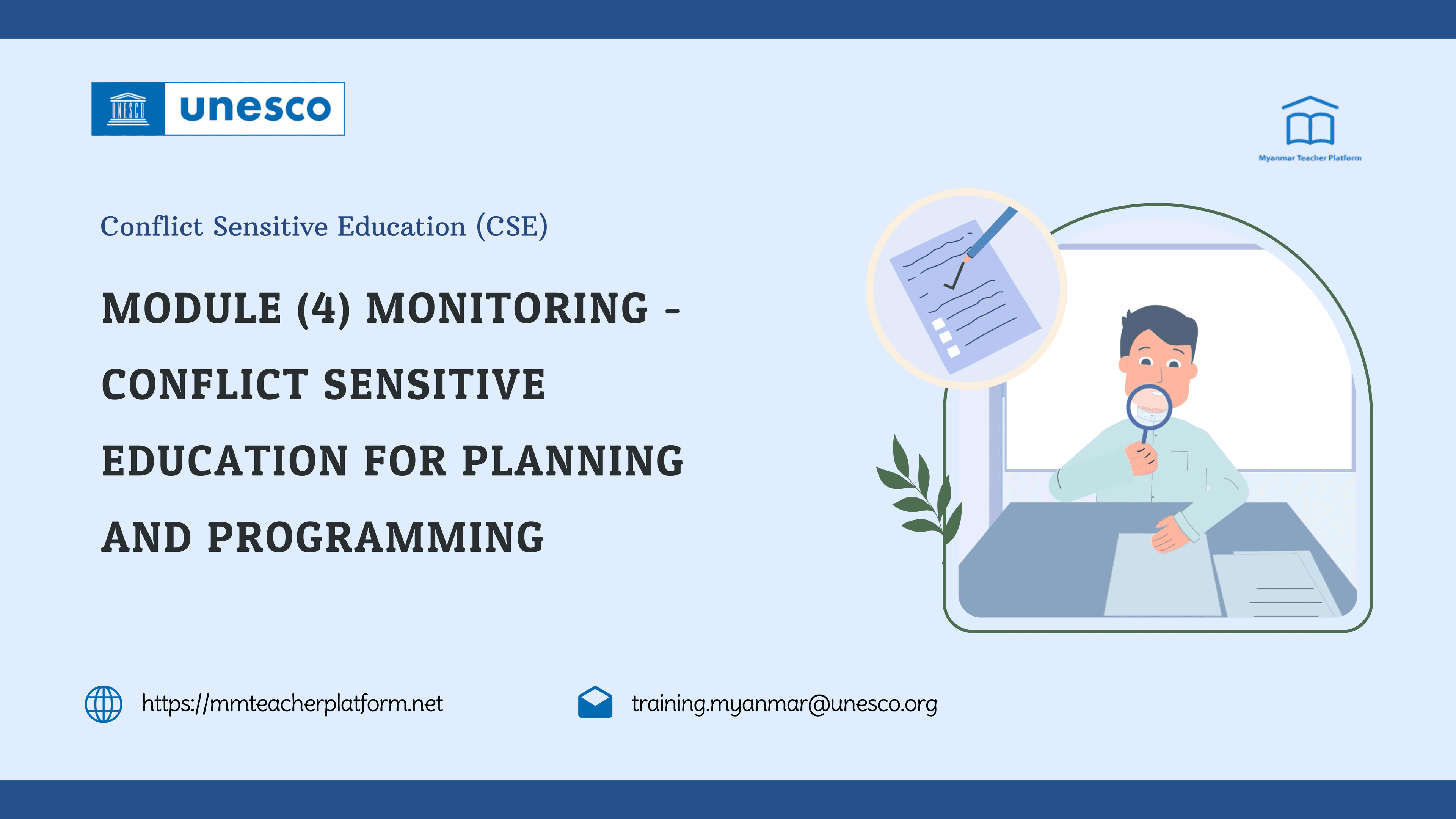 Module (4) Monitoring - Conflict Sensitive Education for Planning and Programming