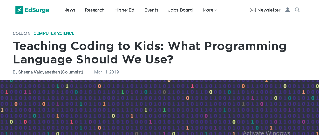Teaching Coding to Kids: What Programming Language Should We Use?