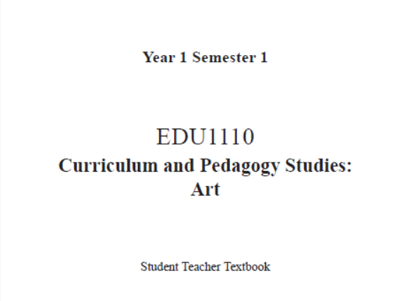 EDC Year 1 Semester 1 Art Student Teacher Textbook (English version)