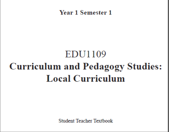 EDC Year 1 Semester 1 Local Curriculum Student Teacher Textbook (English version)