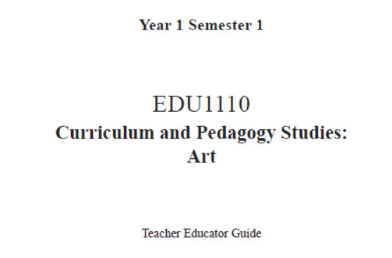 EDC Year 1 Semester 1 Art Teacher Educator Guide (English version)