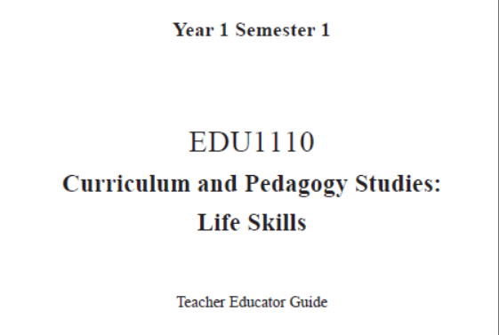 EDC Year 1 Semester 1 Life Skills Teacher Educator Guide (English version)
