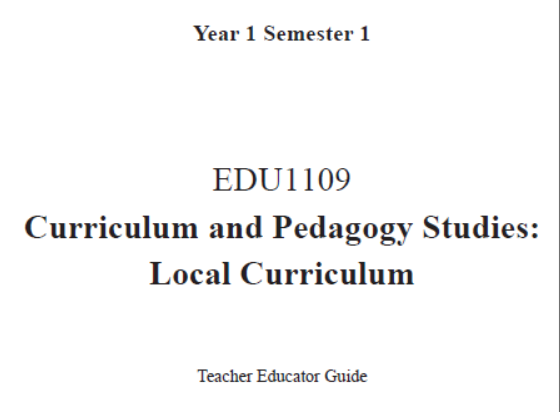 EDC Year 1 Semester 1 Local Curriculum Teacher Educator Guide (English version)