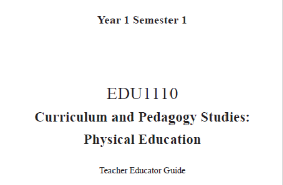 EDC Year 1 Semester 1 Physical Education Teacher Educator Guide (English version)