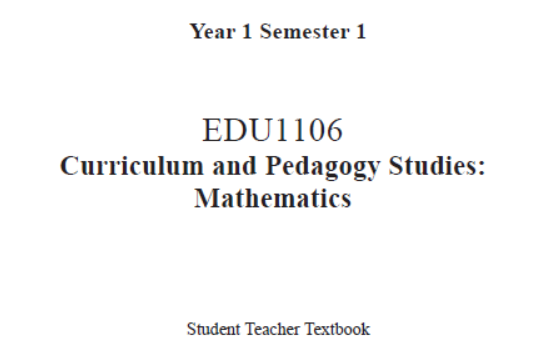 EDC Year 1 Semester 1 Mathematics Student Teacher Textbook (English version)