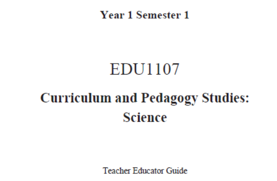 EDC Year 1 Semester 1 Science Teacher Educator Guide (English version)
