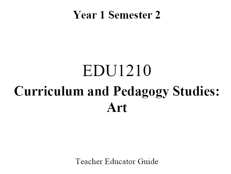 EDC Year 1 Semester 2 Art Teacher Educator Guide (English version)