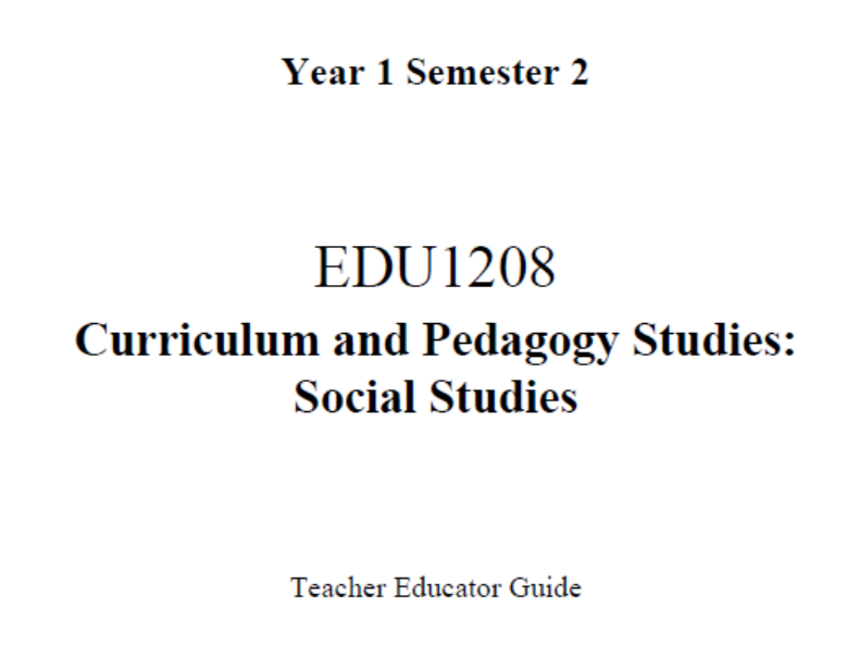 EDC Year 1 Semester 2 Social Studies Teacher Educator Guide (English version)