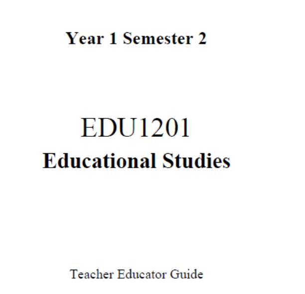 EDC Year 1 Semester 2 Educational Studies Teacher Educator Guide (English version)