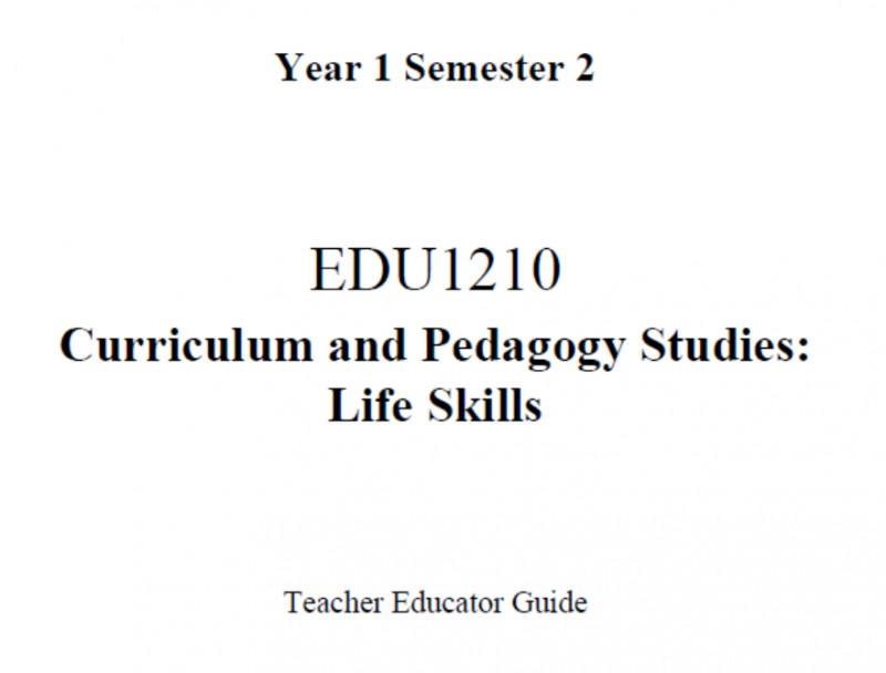 EDC Year 1 Semester 2 Life Skills Teacher Educator Guide (English version)