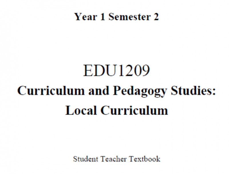 EDC Year 1 Semester 2 Local Curriculum Student Teacher Textbook (English version)
