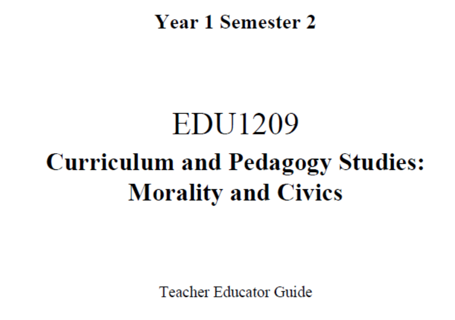EDC Year 1 Semester 2 Morality & Civics Teacher Educator Guide (English version)