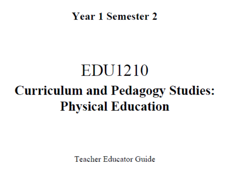 EDC Year 1 Semester 2 Physical Education Teacher Educator Guide (English version)