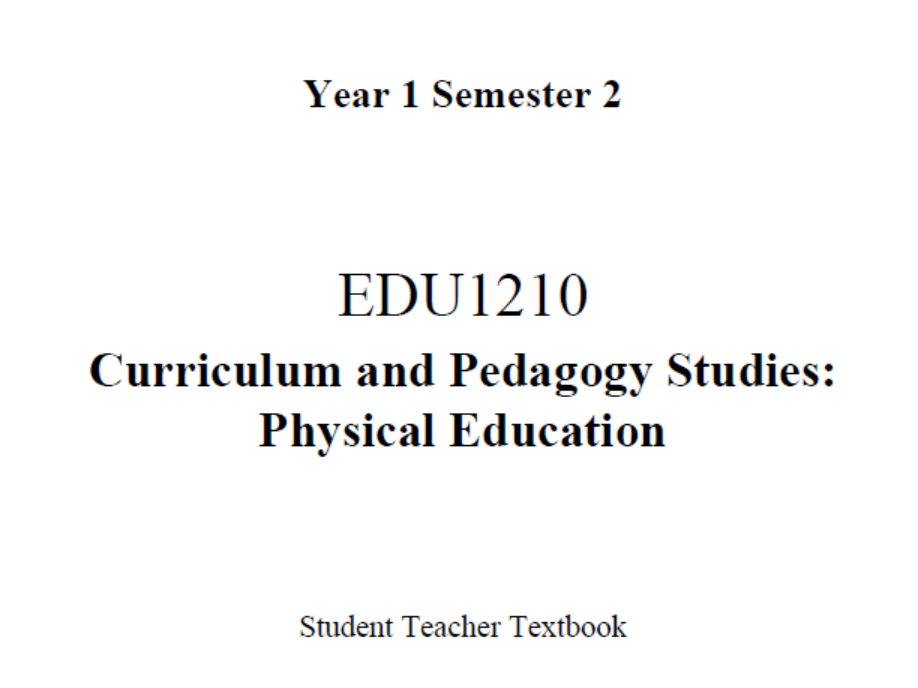 EDC Year 1 Semester 2 Physical Education Student Teacher Textbook (English version)