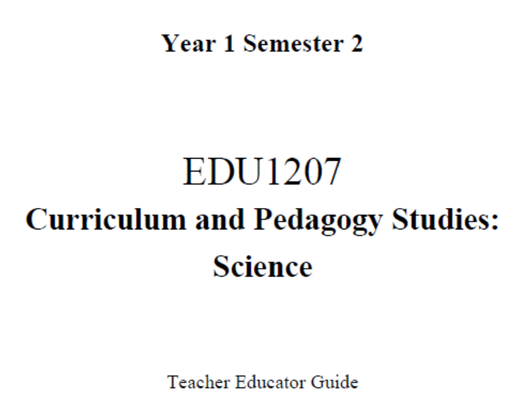 EDC Year 1 Semester 2 Science Teacher Educator Guide (English version)